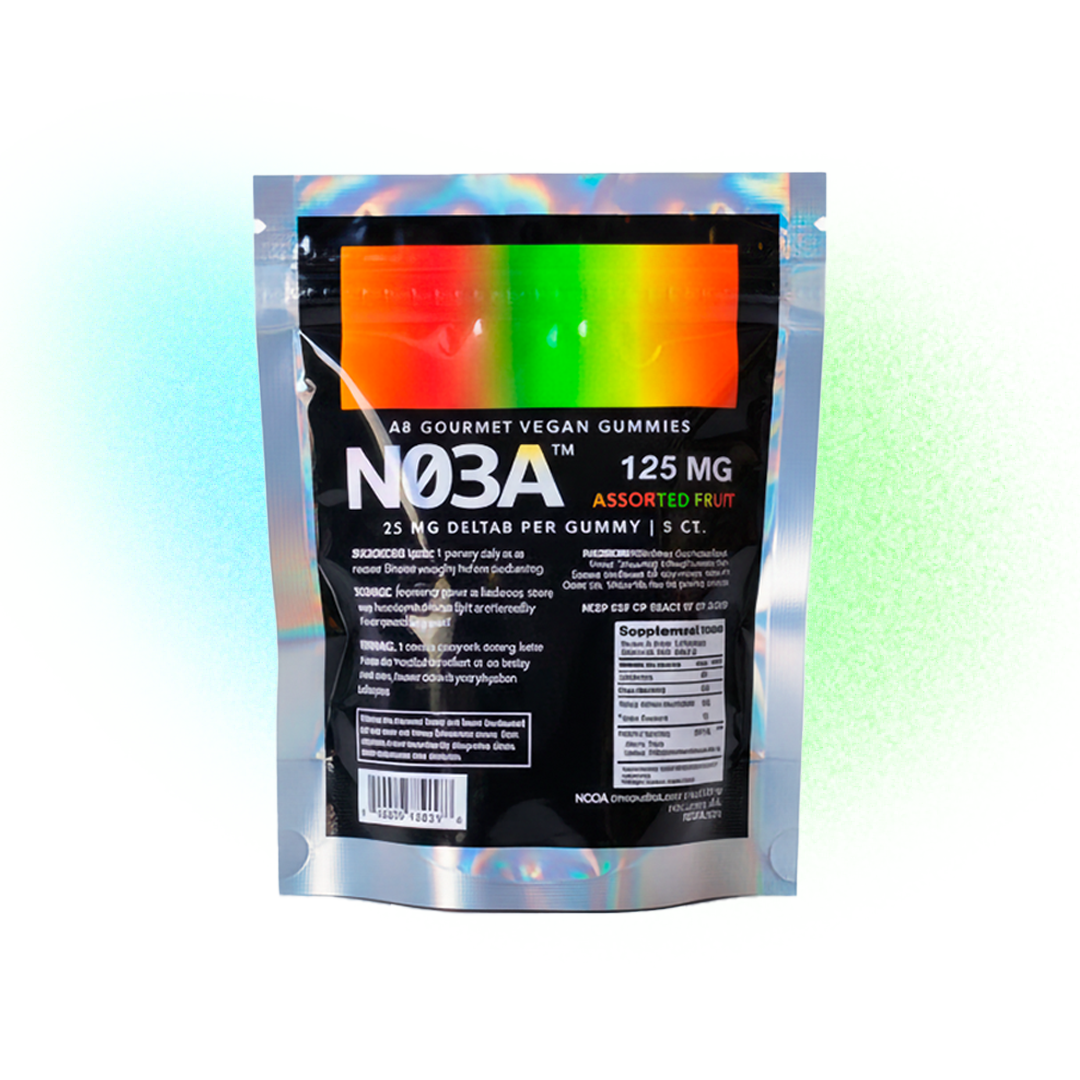 NO3A Δ8 Gourmet Vegan Gummies - 5ct - 25 mg/gummy - 125 mg total