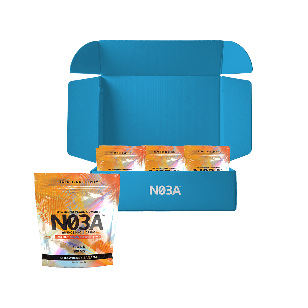 NO3A Gold THC Blend Gummies – 12-Pack Box
