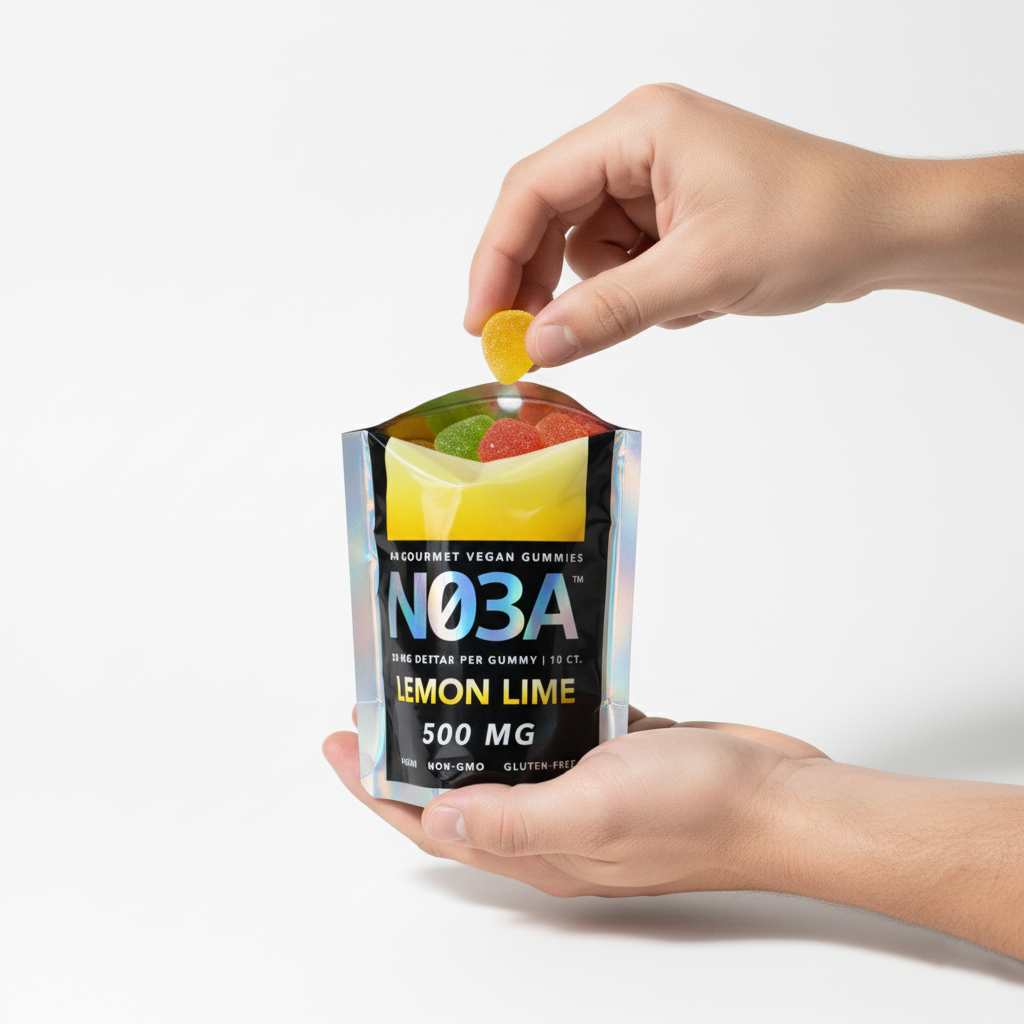 NO3A Δ8 Gourmet Vegan Gummies - 10ct - 50 mg/gummy - 500 mg total